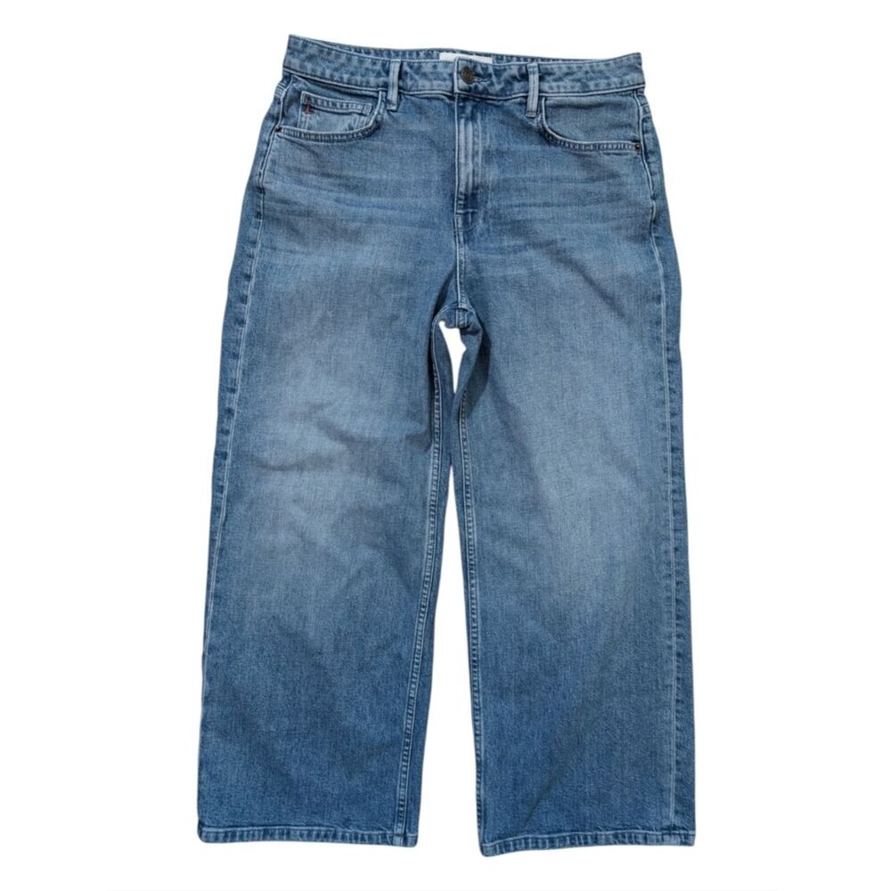 Lafayette 148 New York Wyckoff Wide Leg Jeans 30 Made in USA High Rise Blue